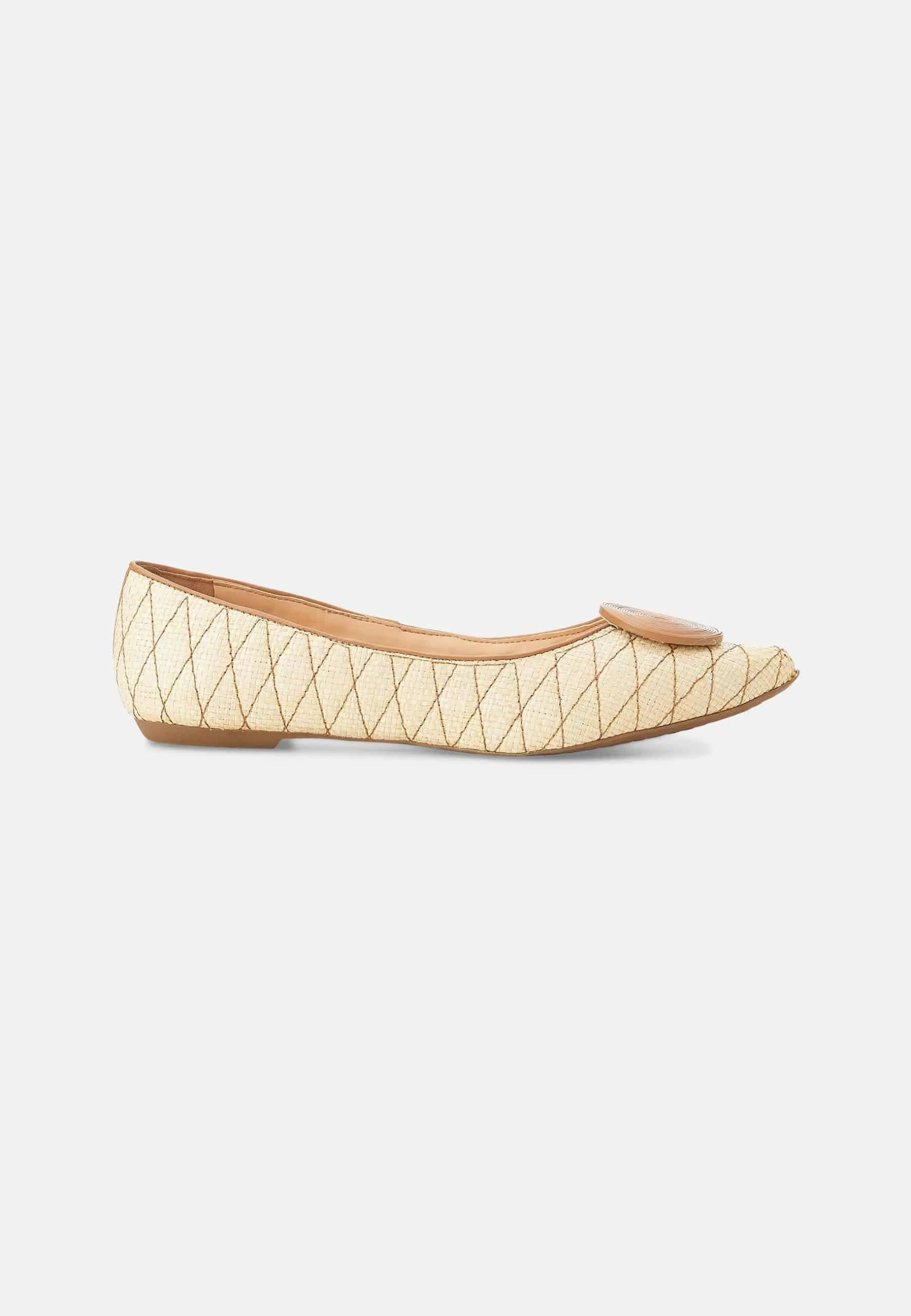 Ladies Flat Light Weight Raffia Ballerina Pumps