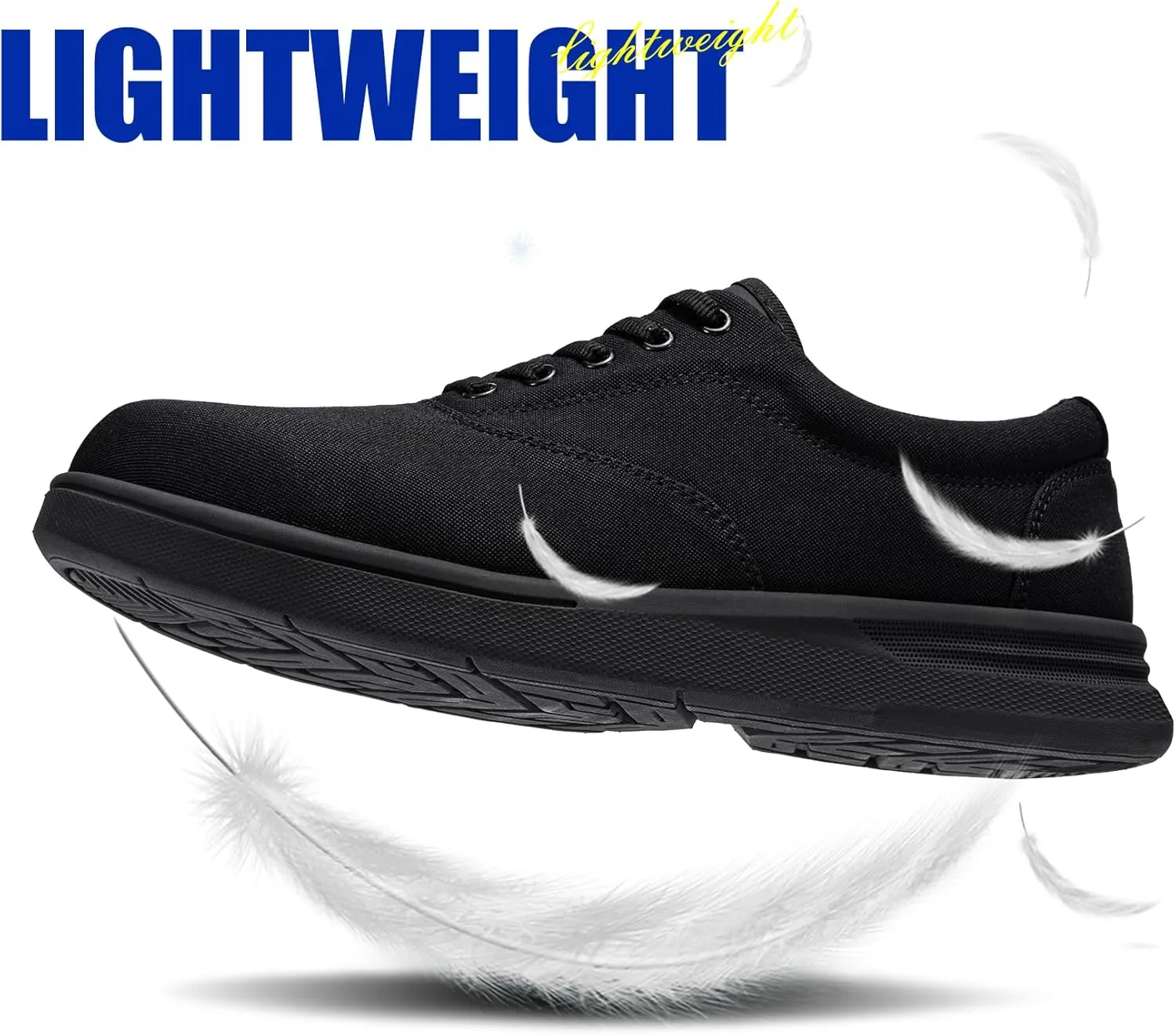 LARNMERN Steel Toe Shoes Men Lightweight Walking Sneakers,Comfortable Slip On Minimalist Shoes
