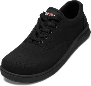 LARNMERN Steel Toe Shoes Men Lightweight Walking Sneakers,Comfortable Slip On Minimalist Shoes