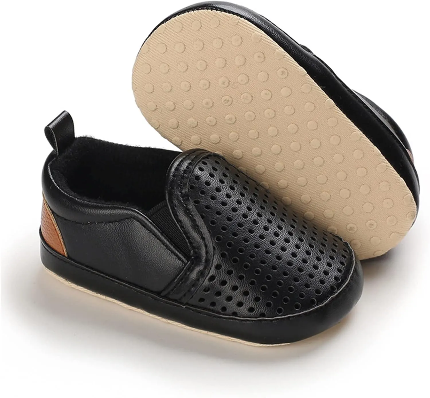Leather Mesh Hollow First Step Shoes for Infant Toddler Baby Solid Platform Anti Slip Indoor Outdoor Casual Shoes
