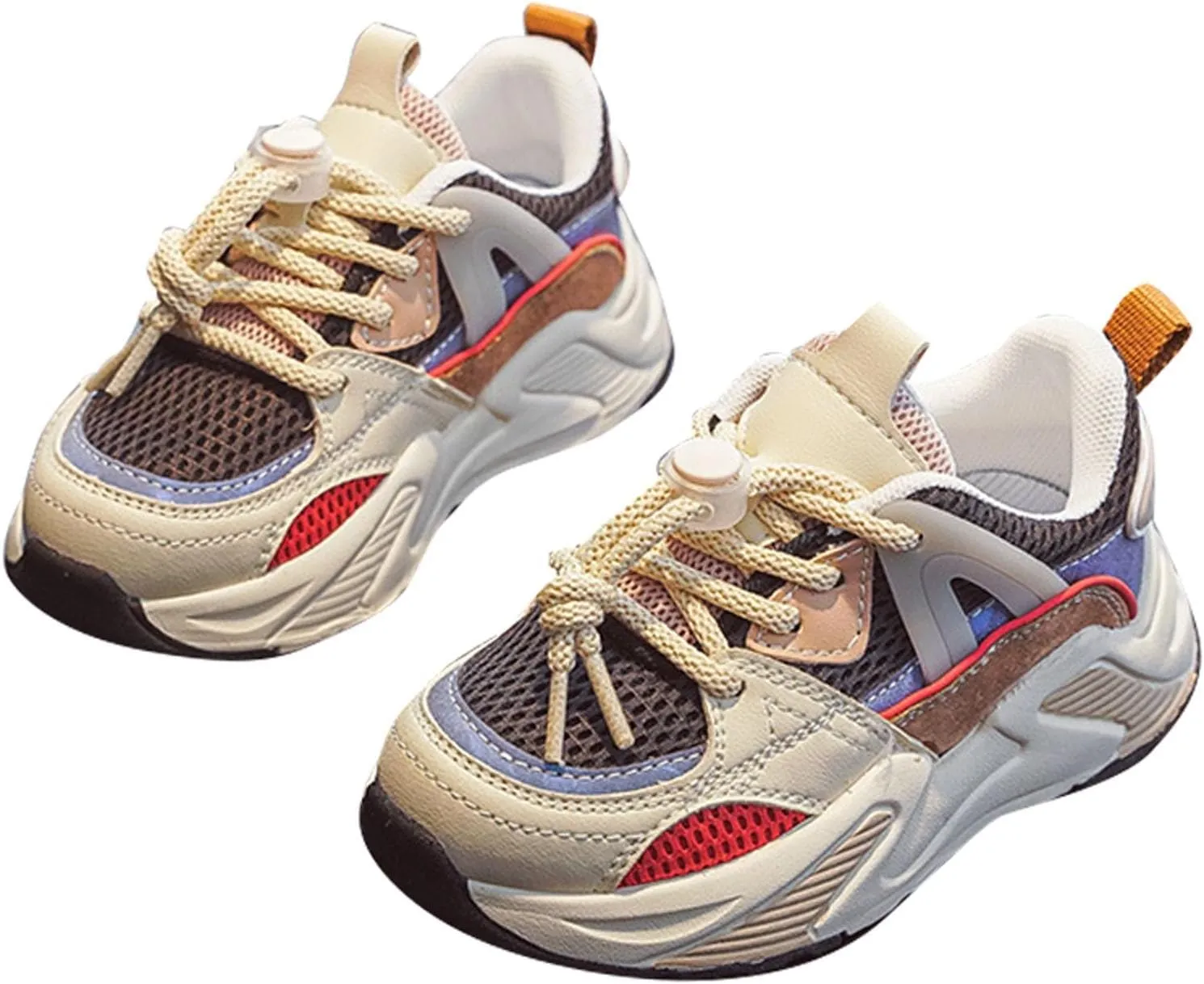 Little Kid Mesh Breathable Sneakers Lightweight Soft Sole Outdoor Shoes for Girls Boys Running Walking Hiking