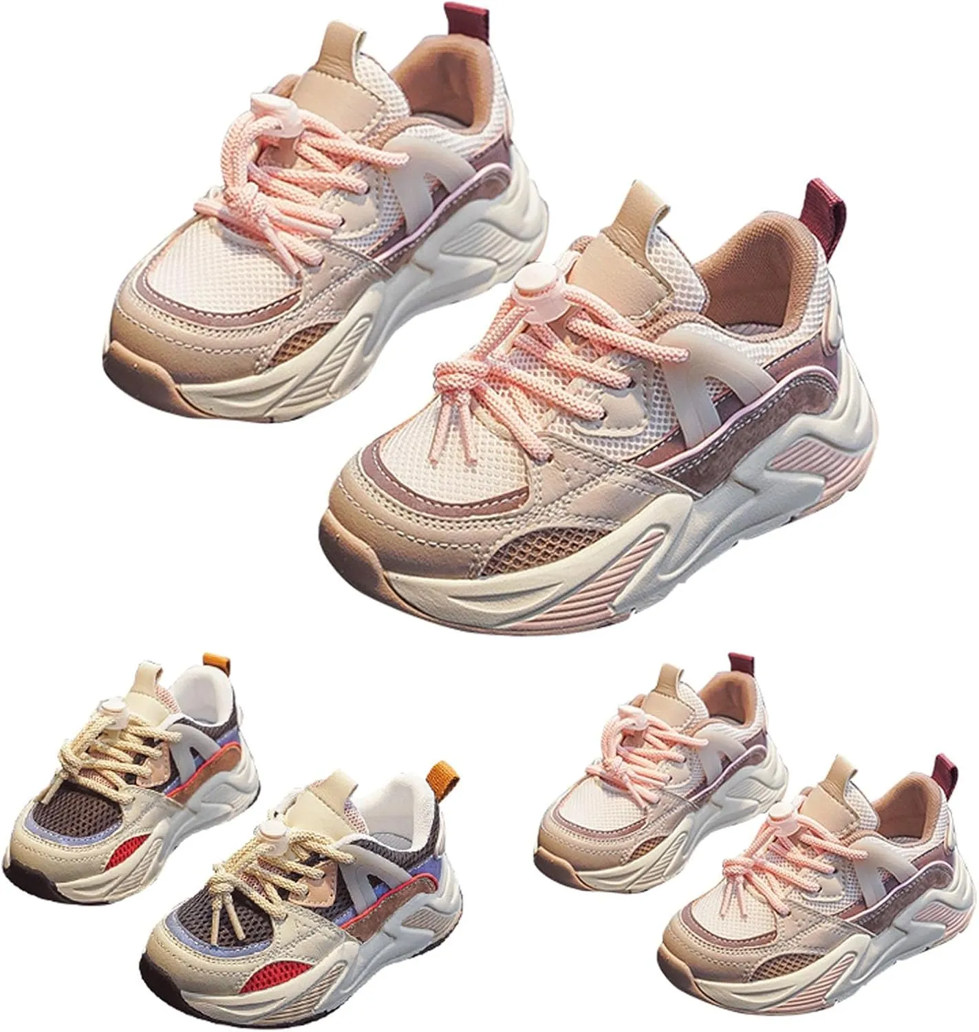 Little Kid Mesh Breathable Sneakers Lightweight Soft Sole Outdoor Shoes for Girls Boys Running Walking Hiking