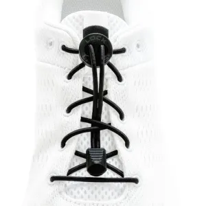 Lock Laces Solid No-Tie Shoelaces - Solid Black