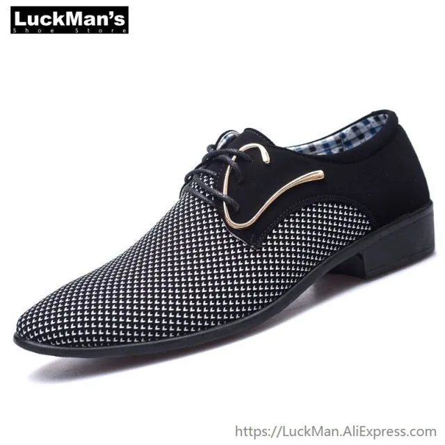 LuckMan Spring Men Shoes Designer Business Men's Casual Shoes
