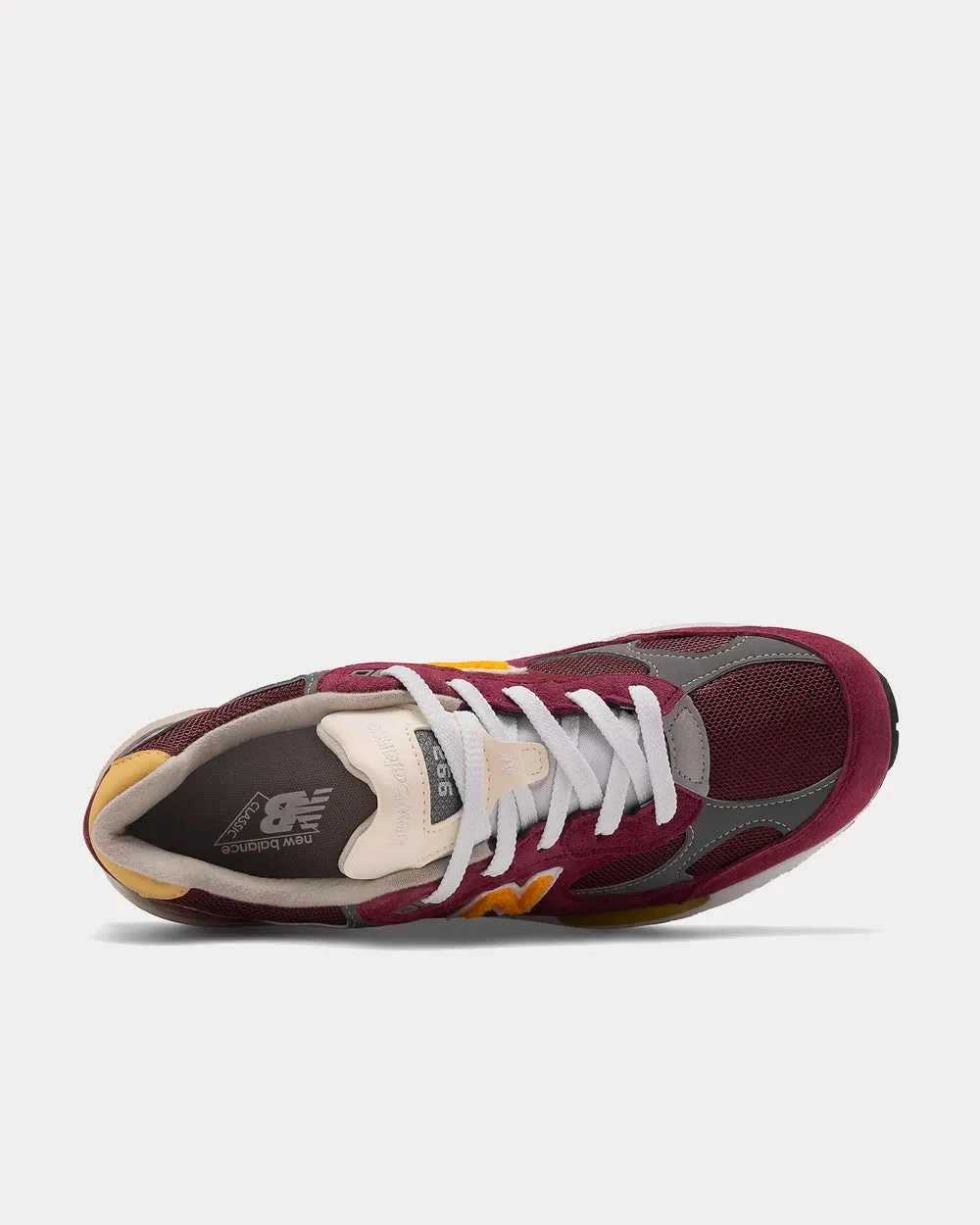 Made in US 992 Burgundy with White Low Top Sneakers