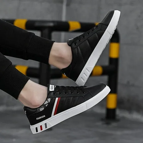Men Vulcanize Shoes Soft Comfortable Leather Shoes Men Cheap White