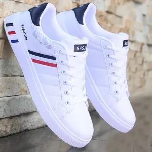 Men Vulcanize Shoes Soft Comfortable Leather Shoes Men Cheap White