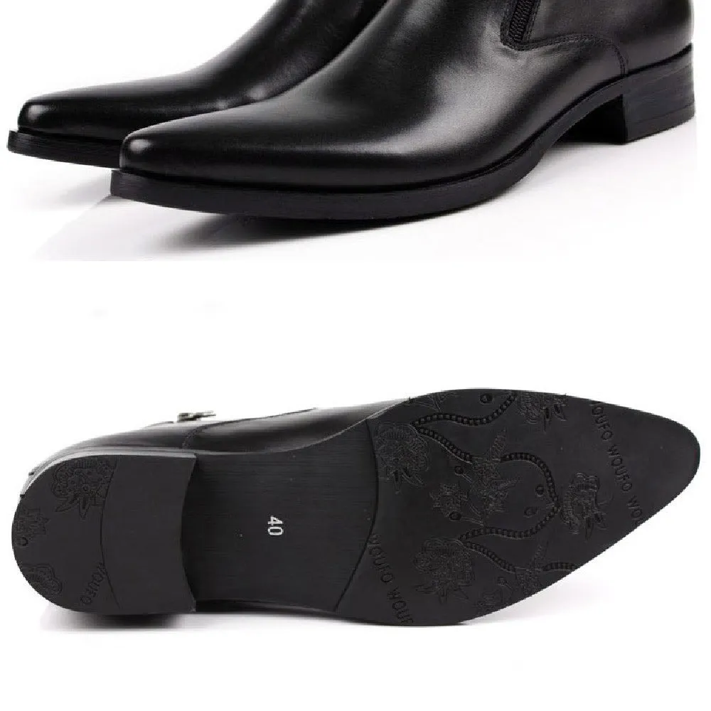 Men’s Classic Leather Business Boots – Formal, Stylish & Durable