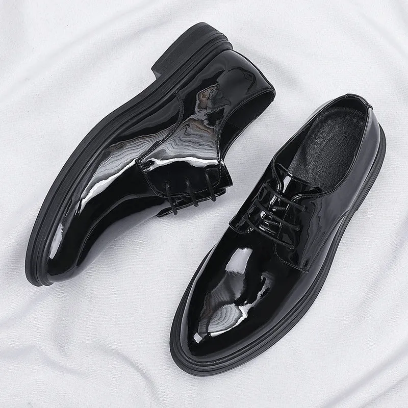 Men's Glossy Leather Comfortable Trendy Shoes