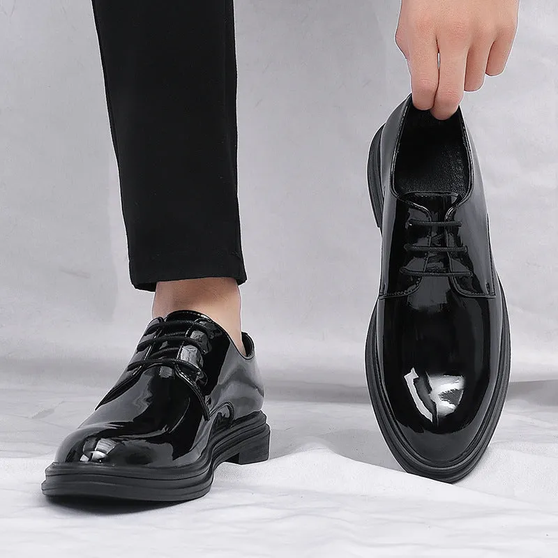 Men's Glossy Leather Comfortable Trendy Shoes