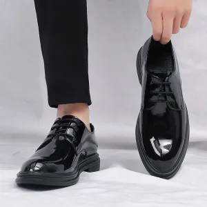 Men's Glossy Leather Comfortable Trendy Shoes