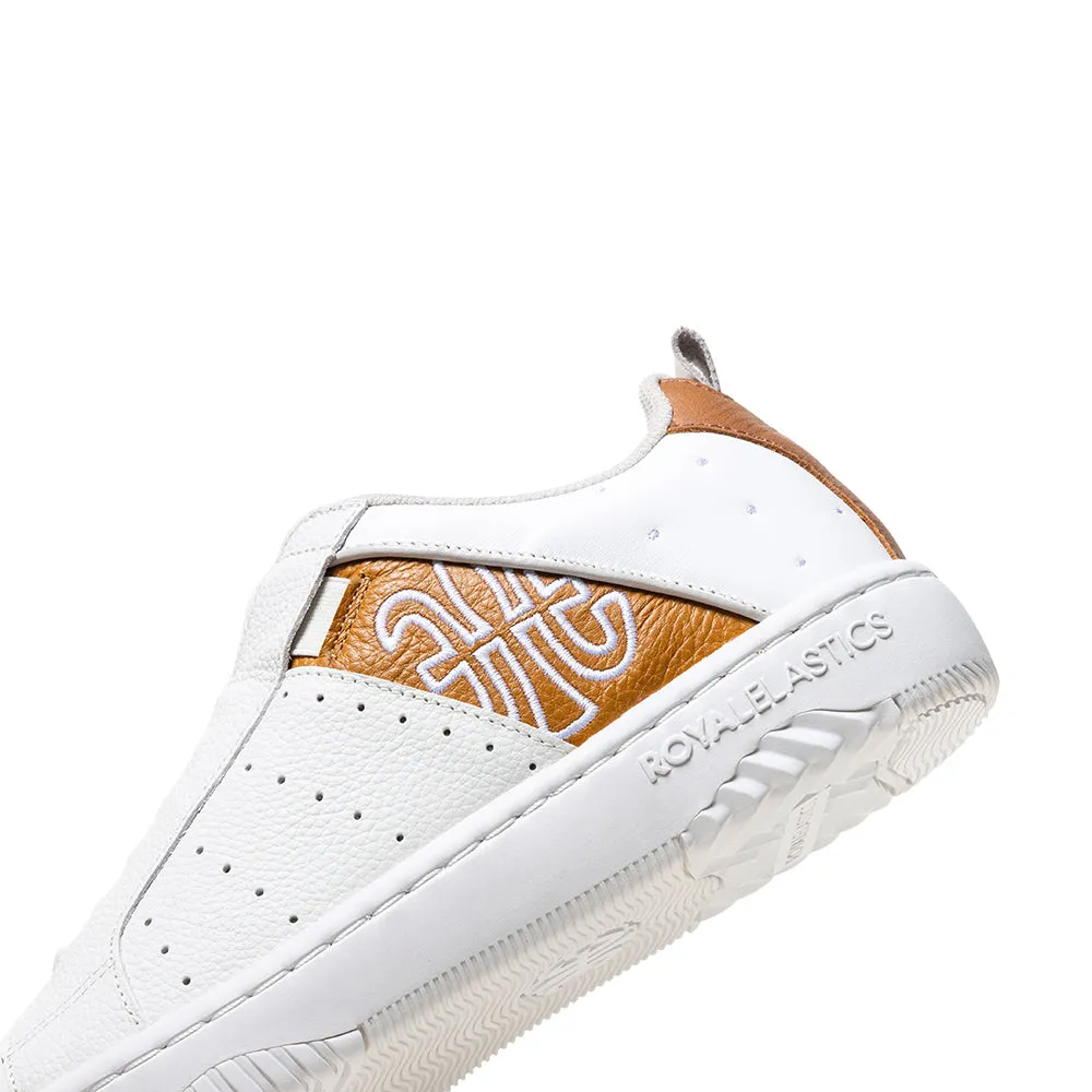 Men's Icon 2.0 White Brown Logo Leather Sneakers 06551-003