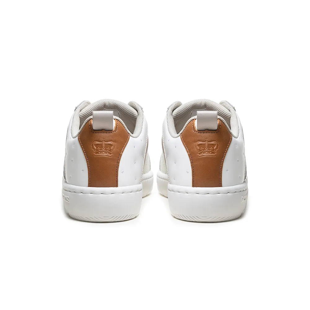 Men's Icon 2.0 White Brown Logo Leather Sneakers 06551-003