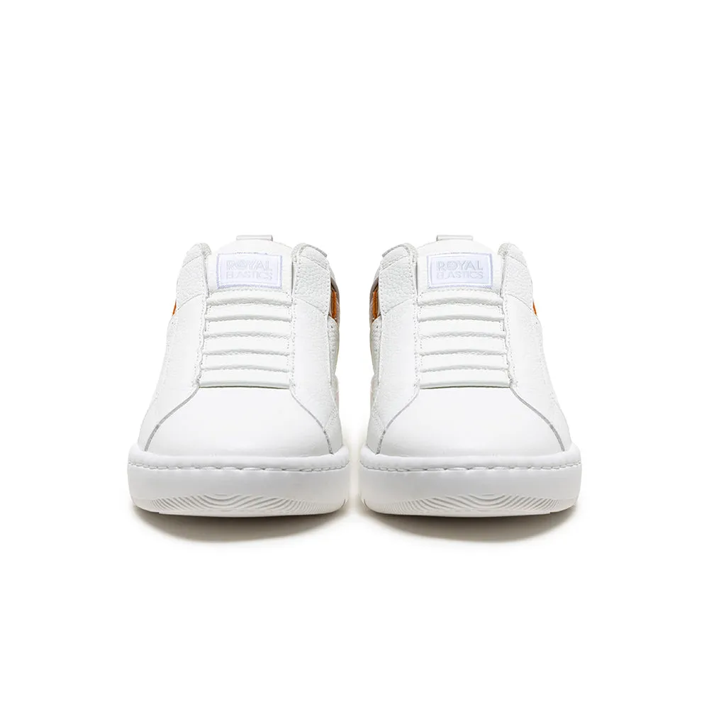Men's Icon 2.0 White Brown Logo Leather Sneakers 06551-003
