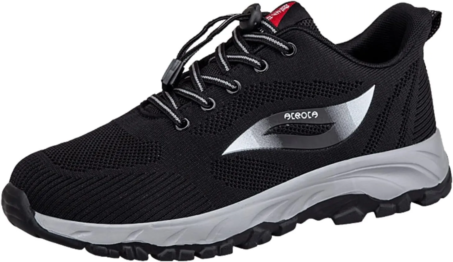 Men's Lightweight Cushion Sneakers Breathable Elastic Fly Woven Mesh Sneaker Non Slip Work Sport Shoes for Men