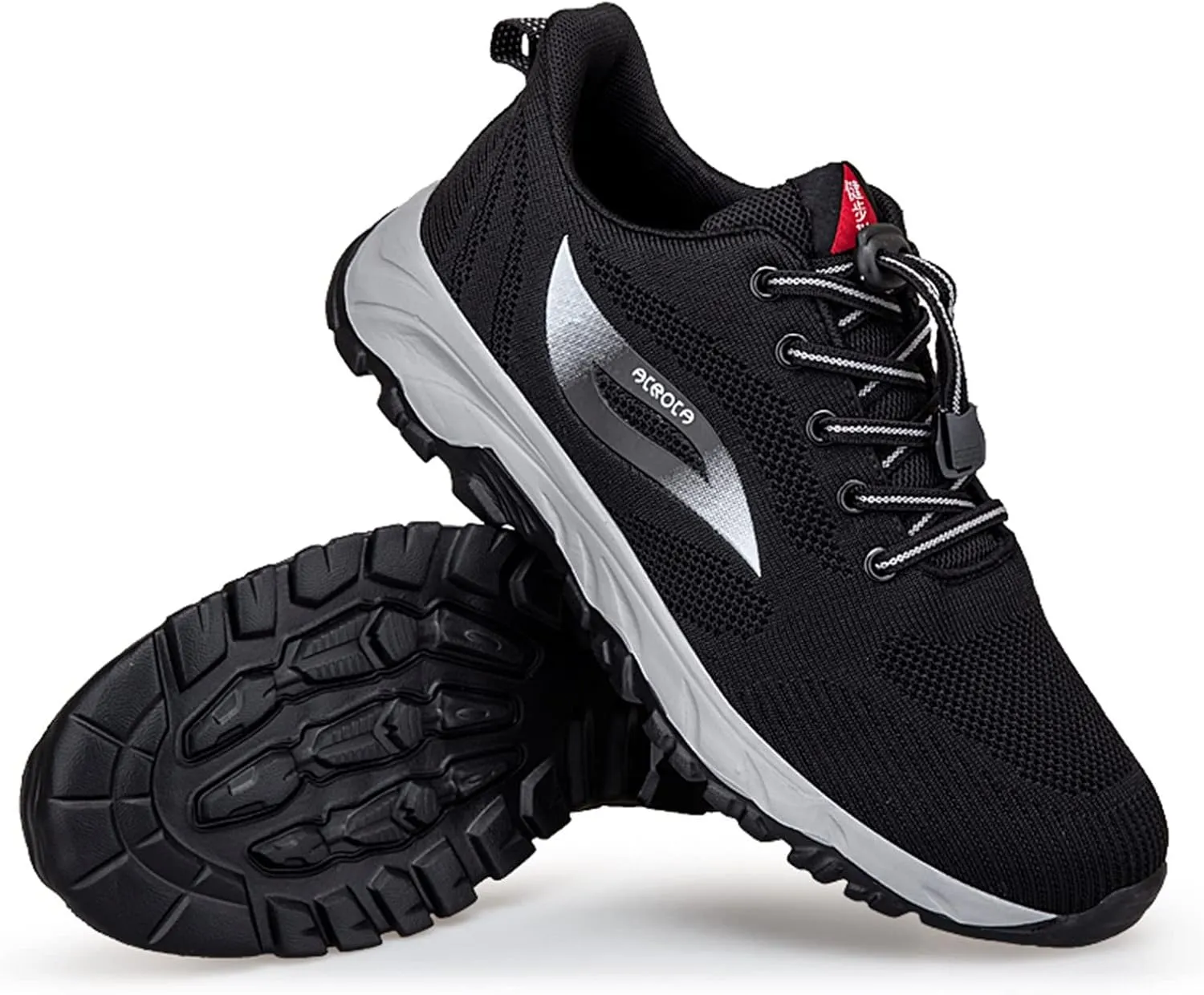 Men's Lightweight Cushion Sneakers Breathable Elastic Fly Woven Mesh Sneaker Non Slip Work Sport Shoes for Men