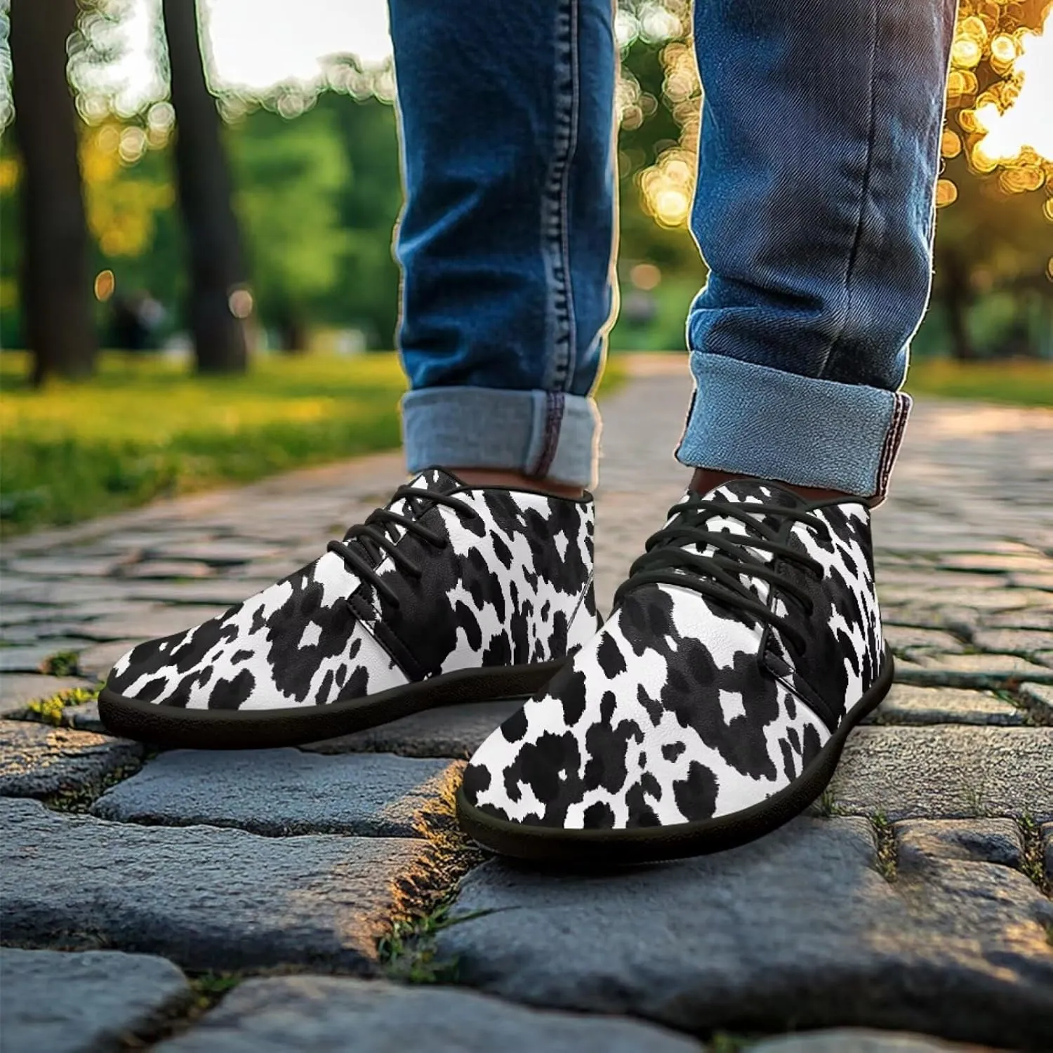 Men's Road Running Shoes Anima Print Wide Toe Shoe Classic Low Top Zero Drop Sneaker Lightweight Minimalist Sneakers