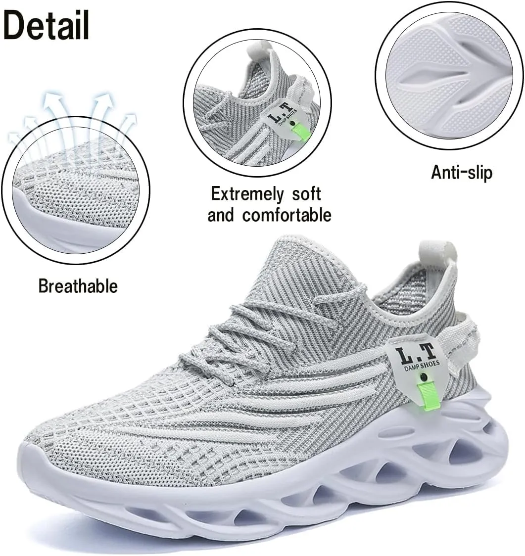 Mens Running Shoes, Fashion Thin Light Breathable Mesh Walking Tennis Shoes, Comfortable Cushioning Sneakers, Non Slip Gym Workout Jogging Cross Training Athletic