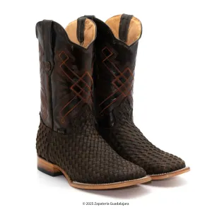 MEN'S WIDE SQUARE TOE PETATILLO CRAZY TAN CHOCO LEATHER BOOT -006