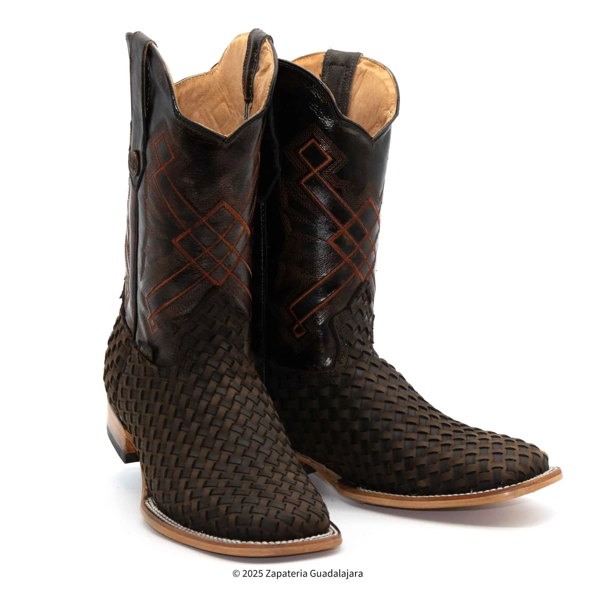 MEN'S WIDE SQUARE TOE PETATILLO CRAZY TAN CHOCO LEATHER BOOT -006