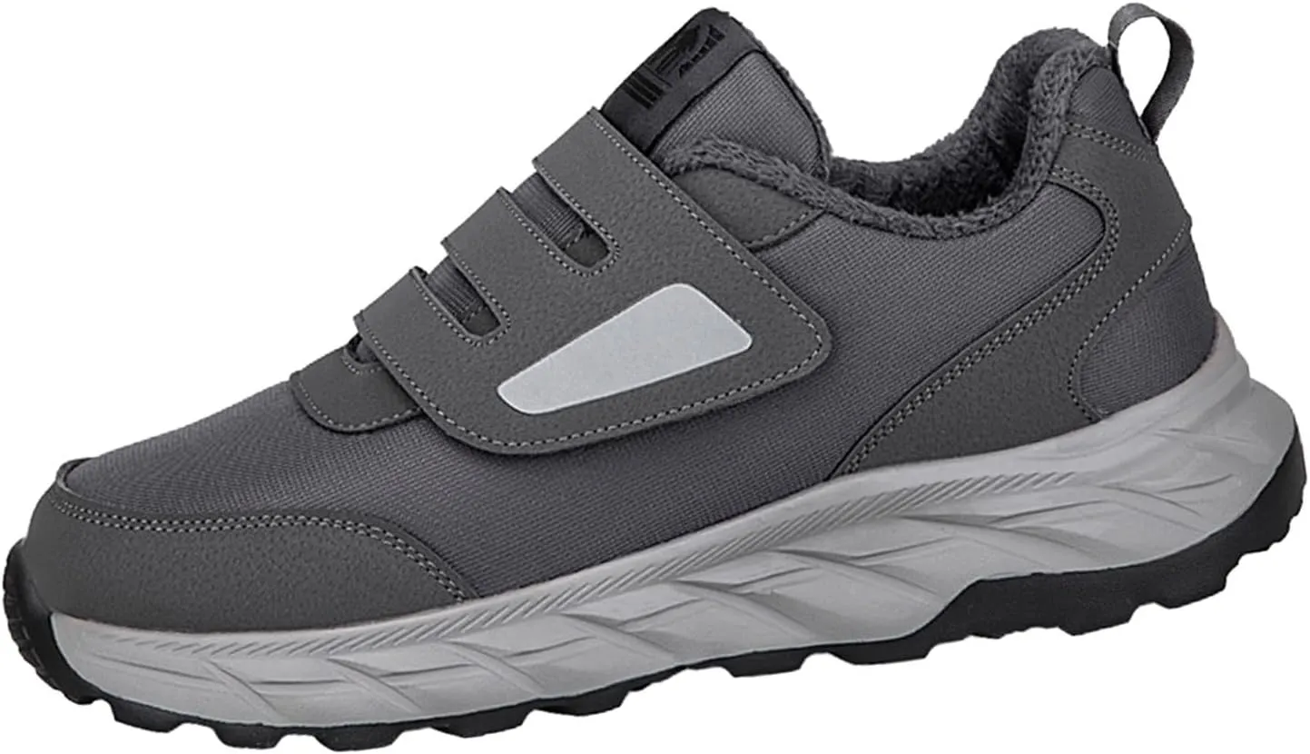Men's Work Boots Steel Toe Hiking Sneakers Warm Fur Lined Women's Safety Shoes Nonslip Platform Sneakers Indestructible Hike Grounded Footwear