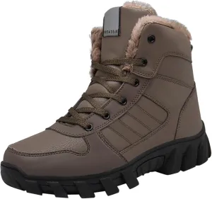 Men's Work Boots Wide Width Hiking Sneakers with Warm Fur Lining Women's Working Shoes Food Service Non Slip Shoes Food Service Waterproof Hike Grounded Footwear