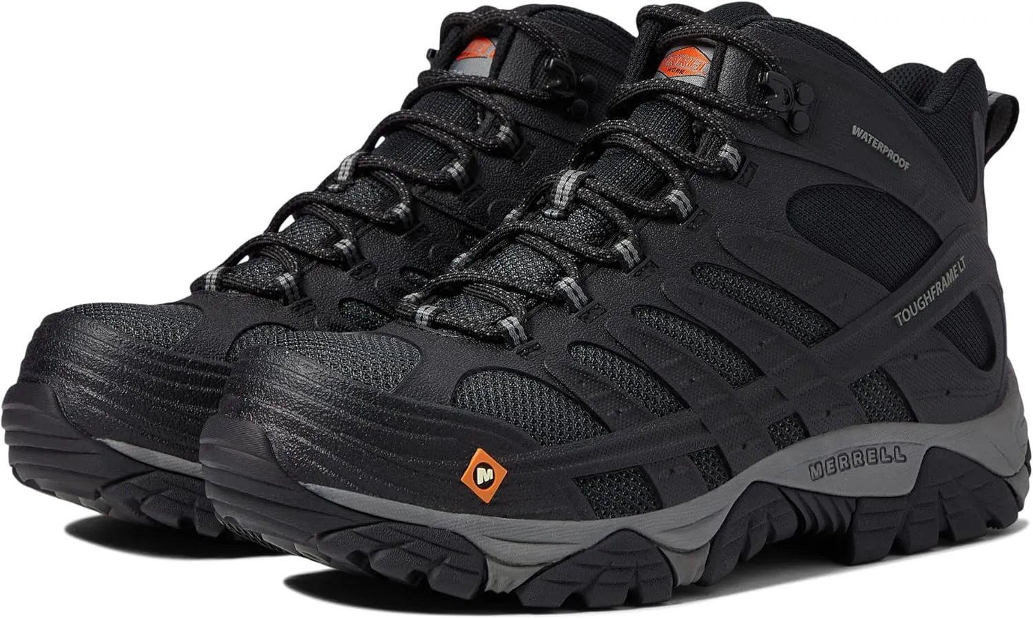 Merrell Men's Moab Velocity Tactical Mid Carbon-Fiber (CF) Composite Safety Toe Waterproof Breathable Oil-and Slip-Resistant Work Boot with Eva Midsole