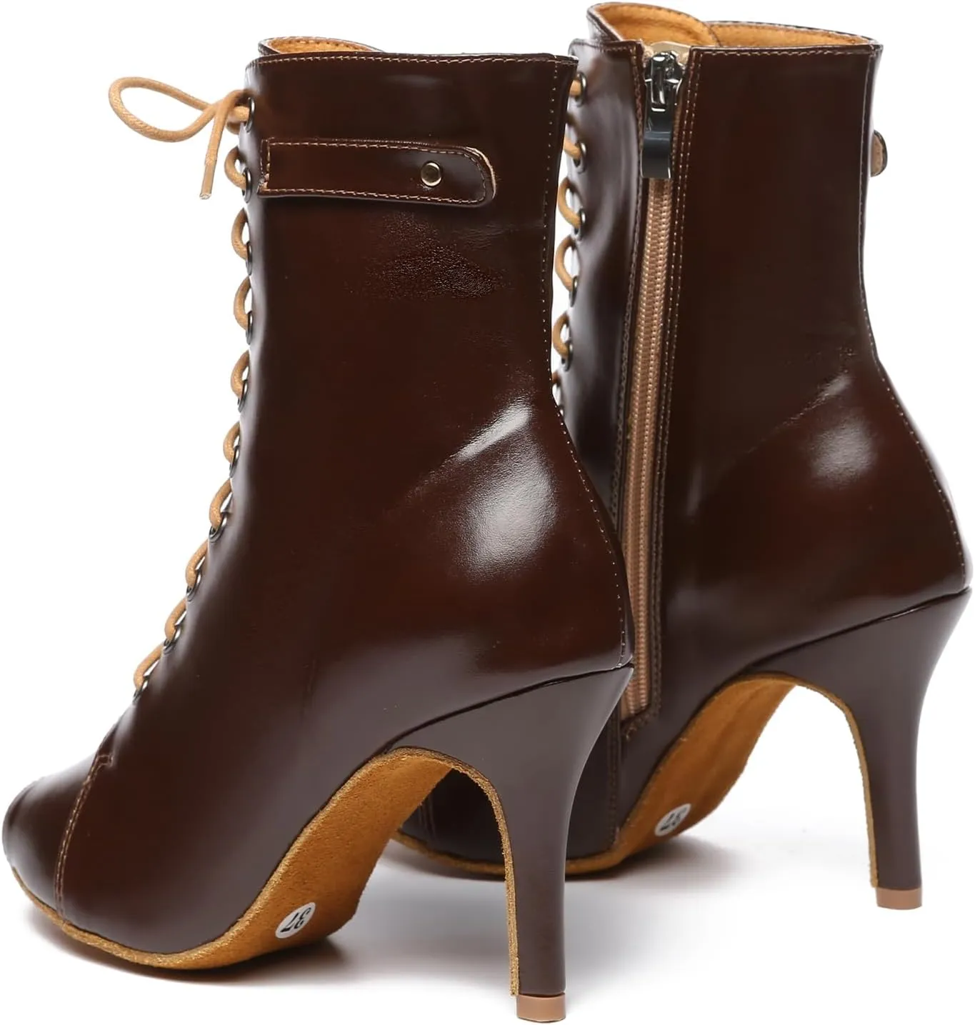 Minishion Comfortable Dance Shoes for Women Sexy Peep Toe Wedding Evening Ankle Booties