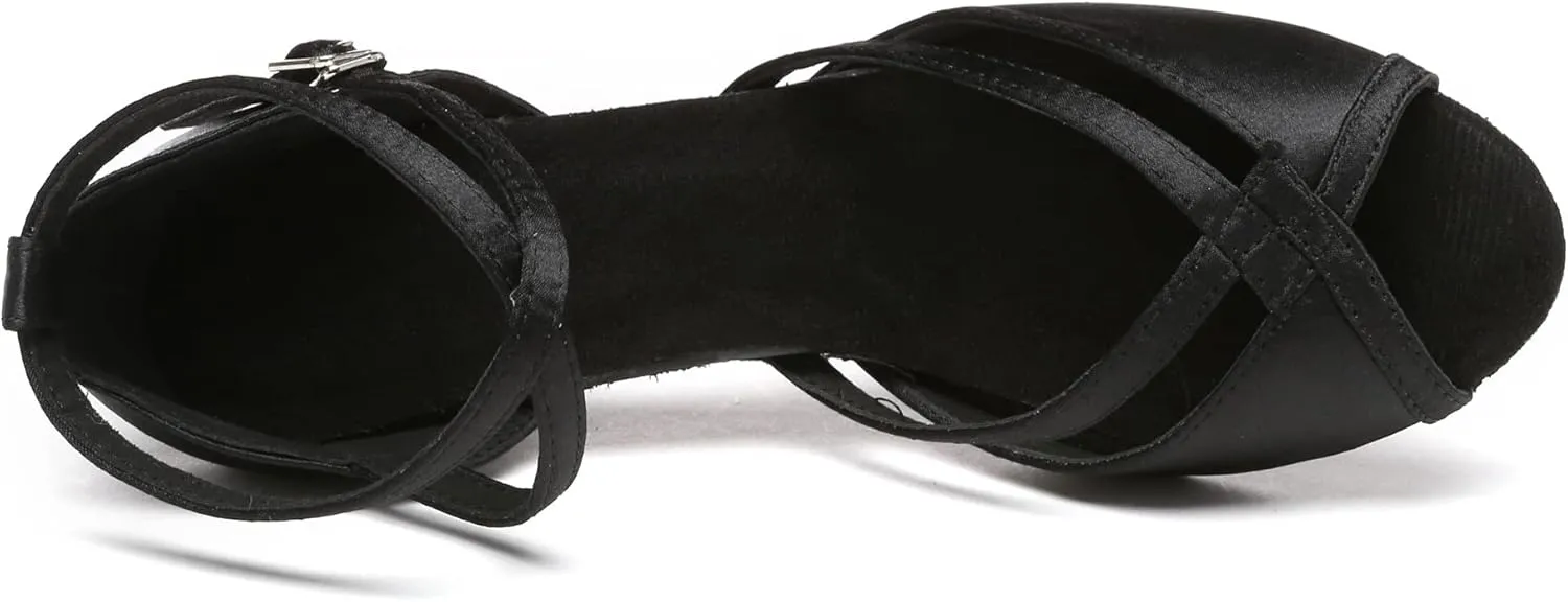 Minishion Comfortable Womens Ballroom Dance Shoe Ankle Strap Wedding Prom Sandals