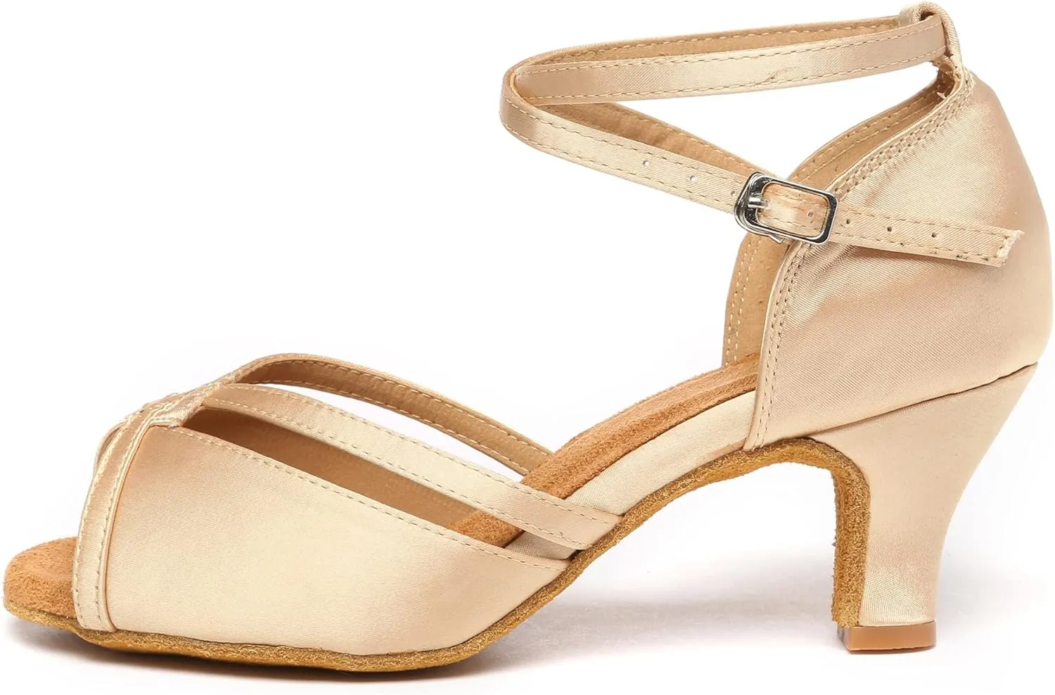 Minishion Comfortable Womens Ballroom Dance Shoe Ankle Strap Wedding Prom Sandals