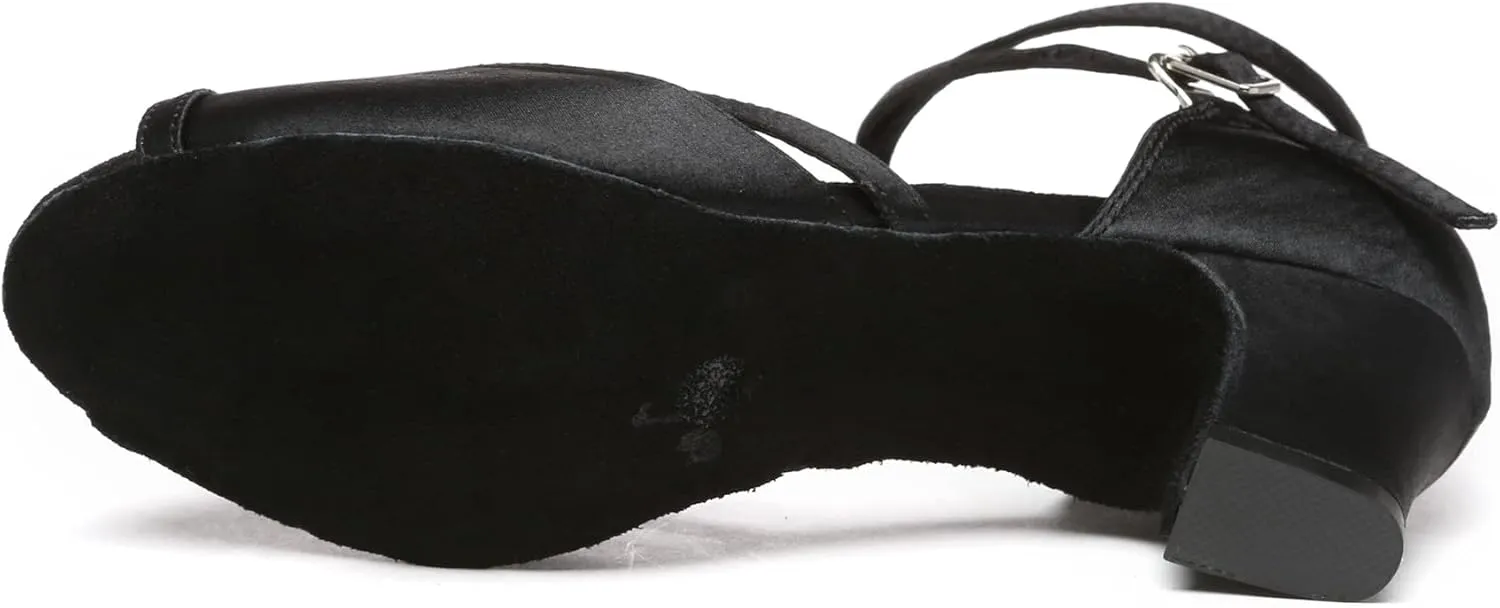 Minishion Comfortable Womens Ballroom Dance Shoe Ankle Strap Wedding Prom Sandals