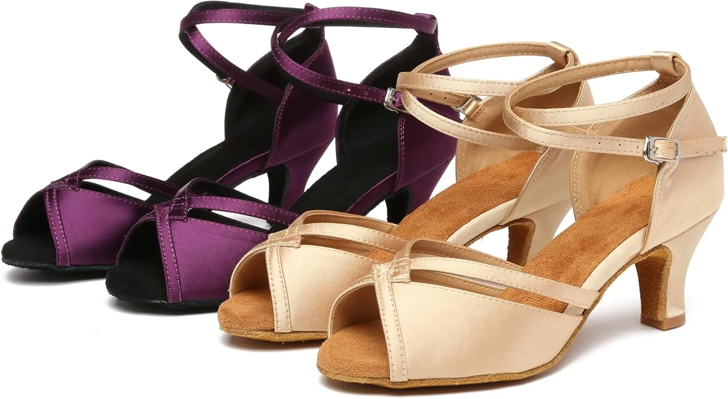 Minishion Comfortable Womens Ballroom Dance Shoe Ankle Strap Wedding Prom Sandals