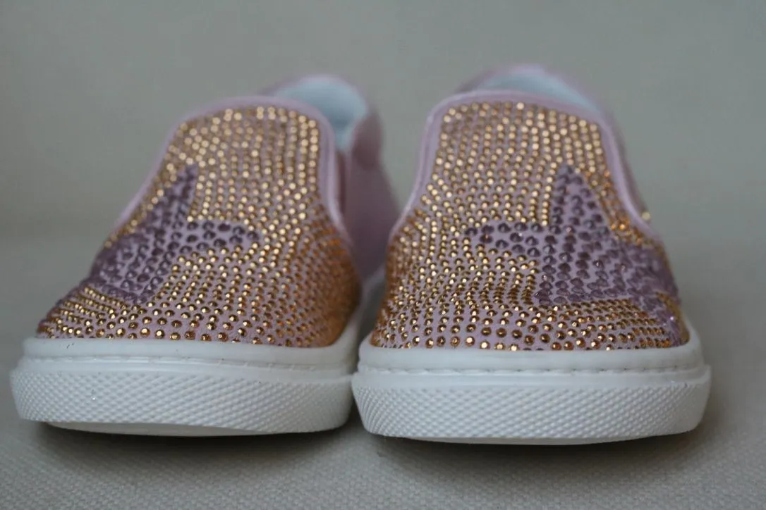 MISSOURI BABY GIRLS PINK DIAMANTE SLIP ON SHOES EU 22 UK 5