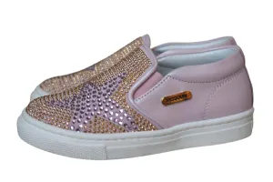MISSOURI BABY GIRLS PINK DIAMANTE SLIP ON SHOES EU 22 UK 5