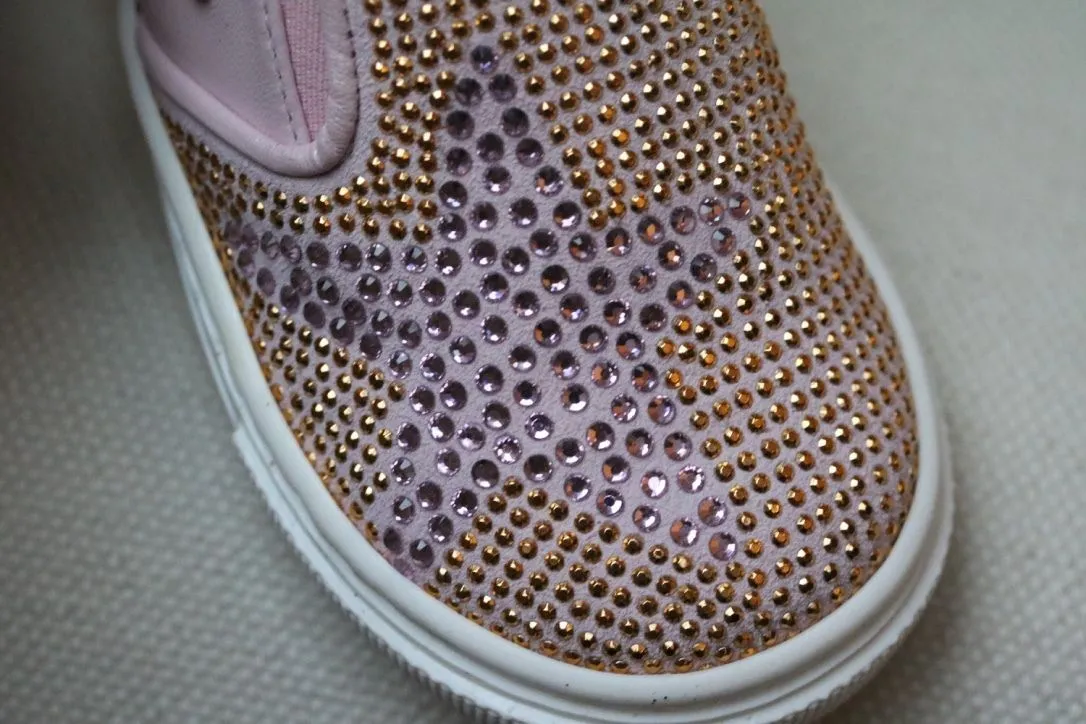 MISSOURI BABY GIRLS PINK DIAMANTE SLIP ON SHOES EU 22 UK 5