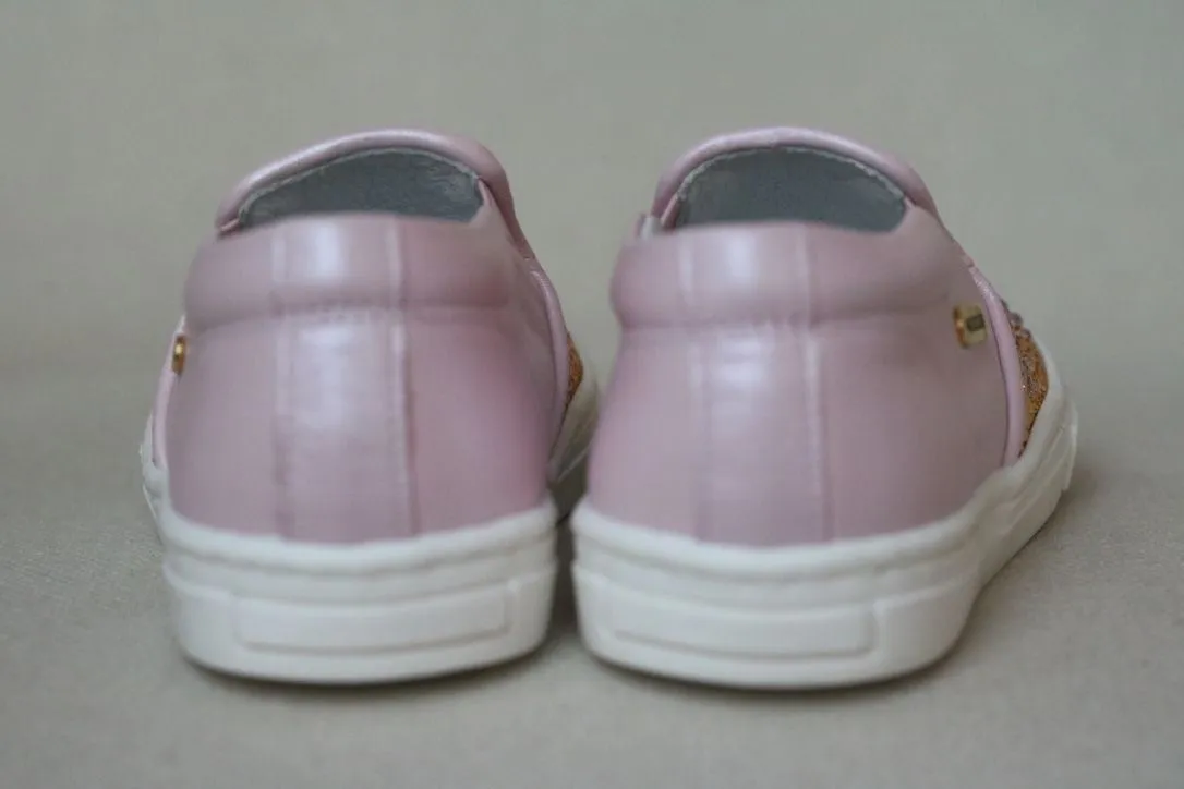 MISSOURI BABY GIRLS PINK DIAMANTE SLIP ON SHOES EU 22 UK 5