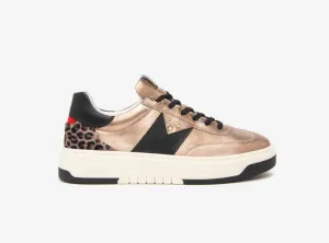 NeroGiardini gold and black leather sneakers