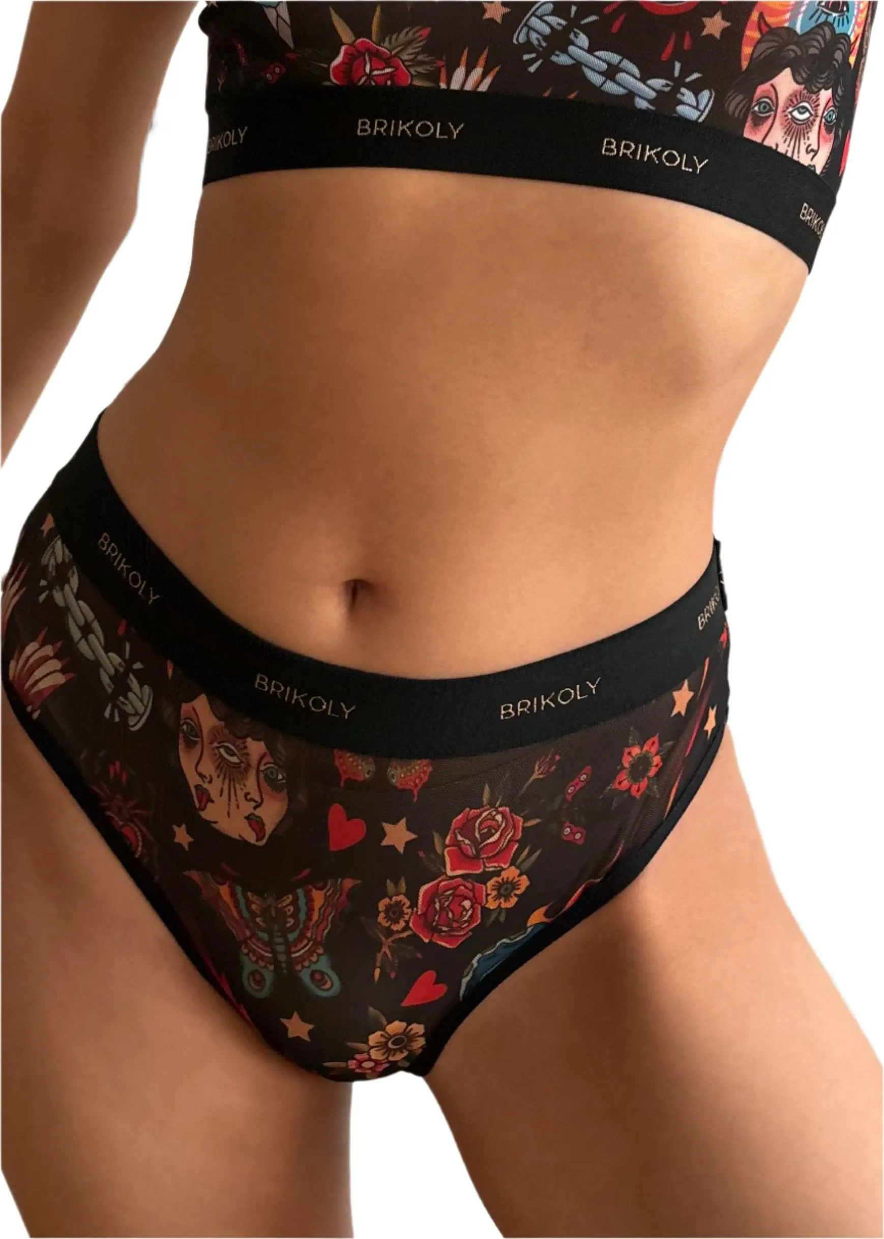 Old School Briefs for Women with Striking Artwork