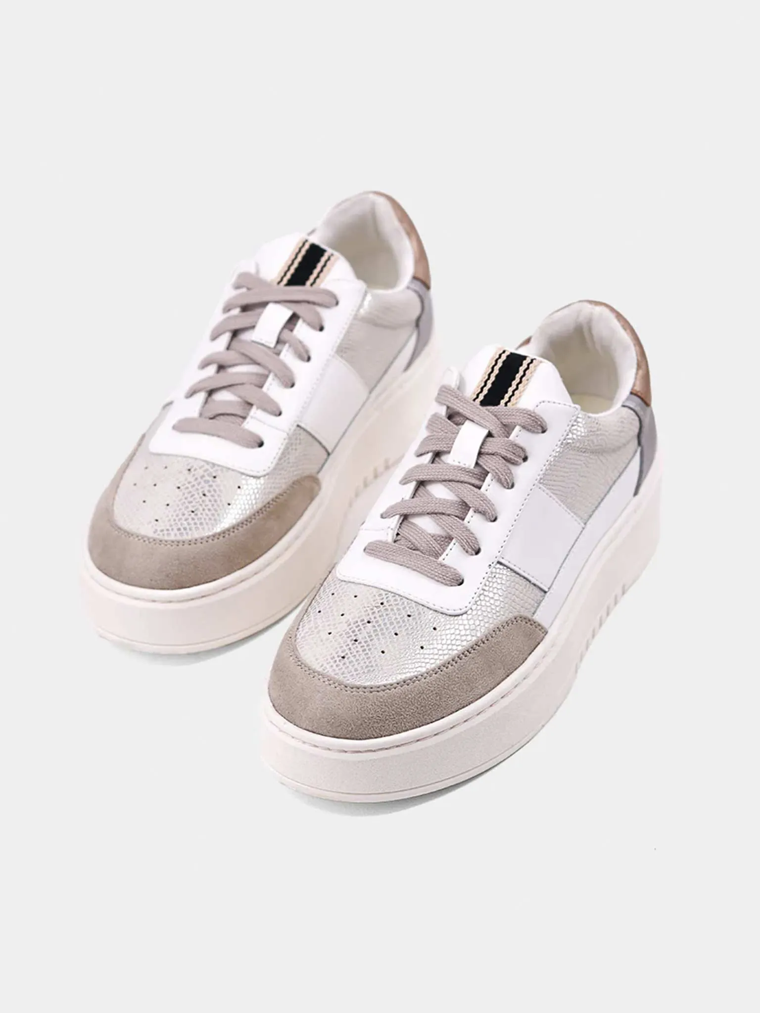 Oriana Silver Snake Platform Sneakers
