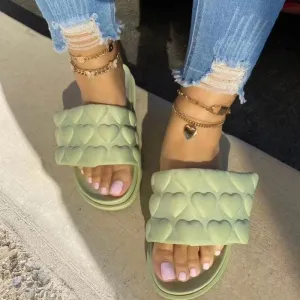 Purpdrank - Green Casual Patchwork Solid Color Round Comfortable Shoes
