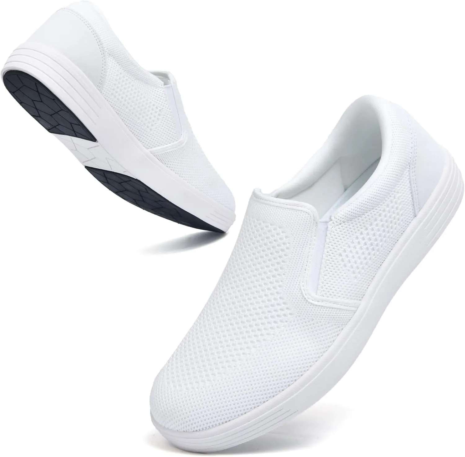 Puxowe Men's Slip On Walking Shoes-Lightweight Comfortable Knit Dress Sneaker