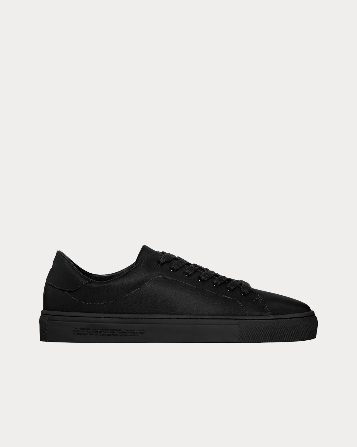 Recycled Nylon Black Low Top Sneakers