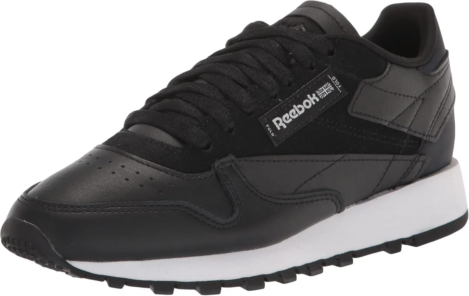 Reebok Unisex Classic Leather Sneakers Tennis Shoes Womens Size 5 to 11 Legacy, Black/Cold Grey/White, 10 US Men