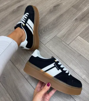 Refresh (SS25) Chunky Lace Up Trainer With Gum Sole 172820 - Negro (R10)