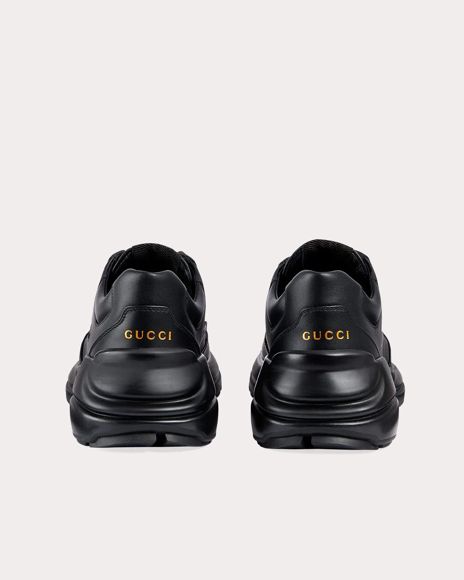 Rhyton Leather Black Low Top Sneakers