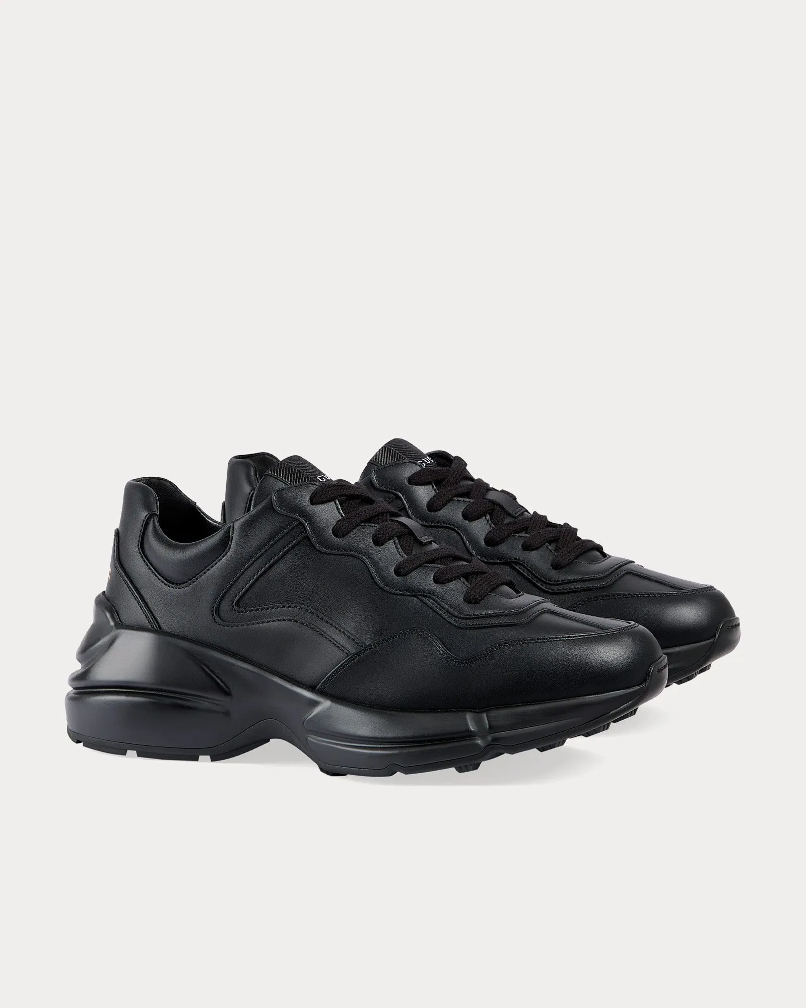 Rhyton Leather Black Low Top Sneakers