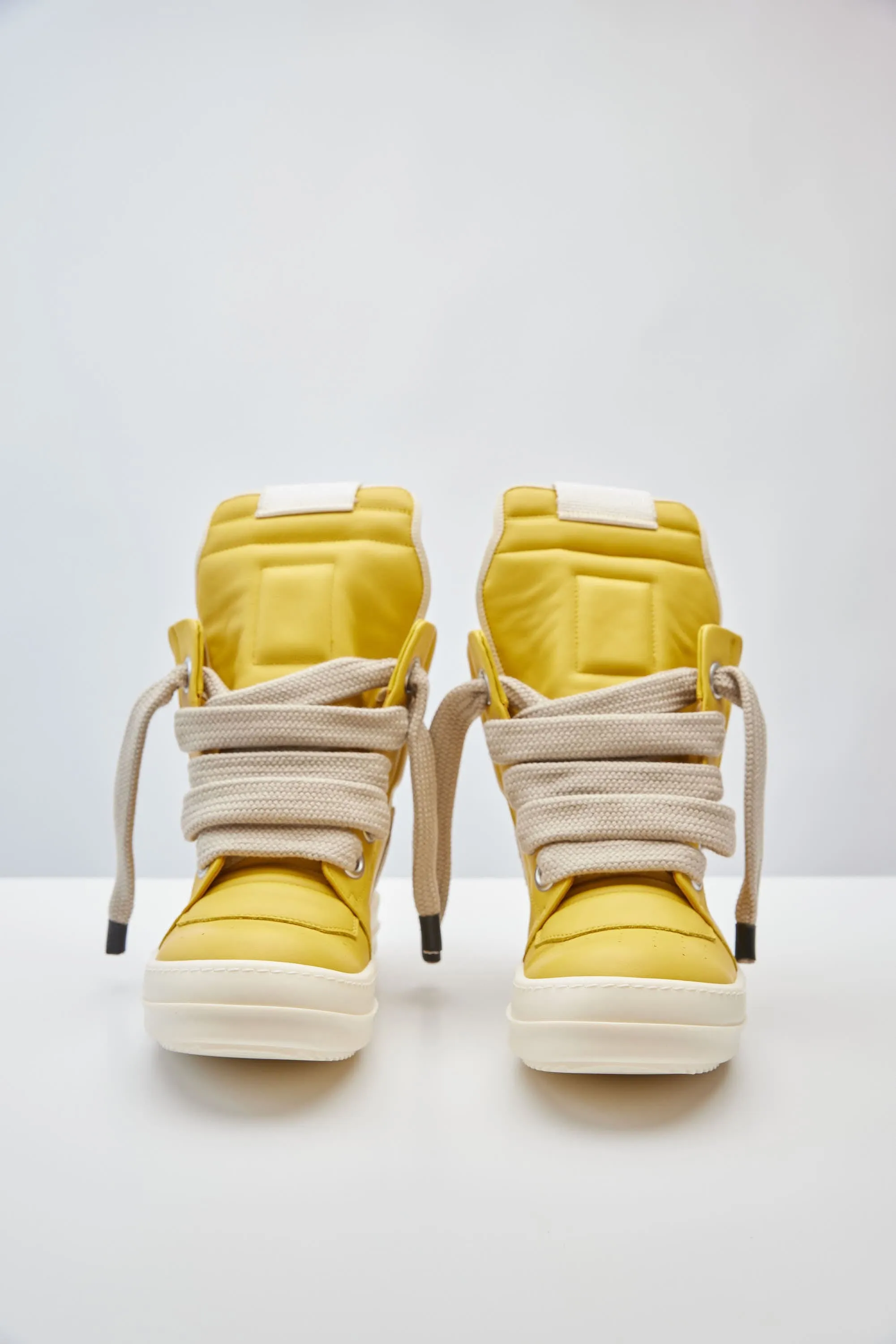 Rick Owens Jumbo Laced Geobasket in Lemon