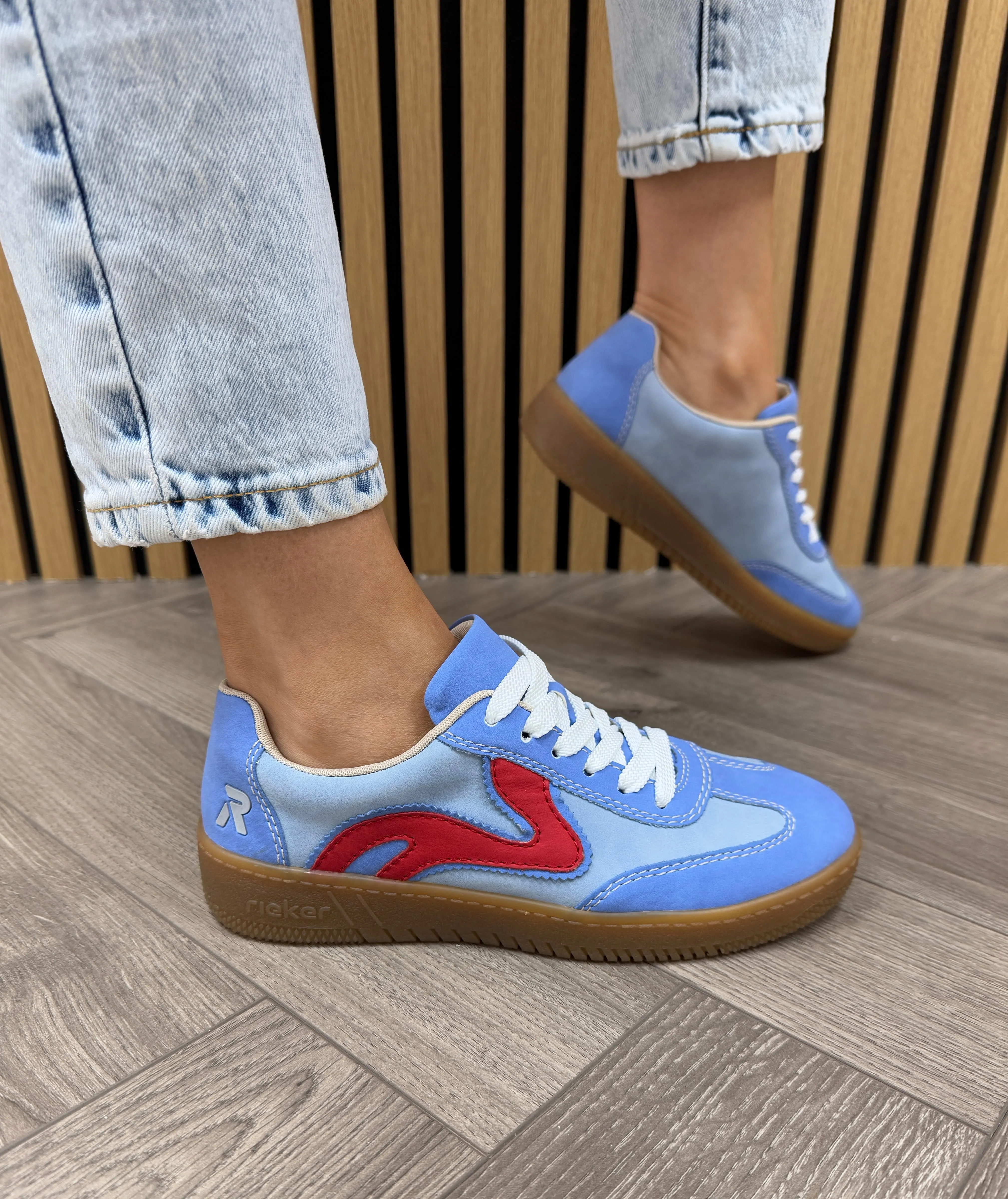 Rieker (SS25) Gum Sole Trainer with Side Detail M5512-10 - Blue (R13)