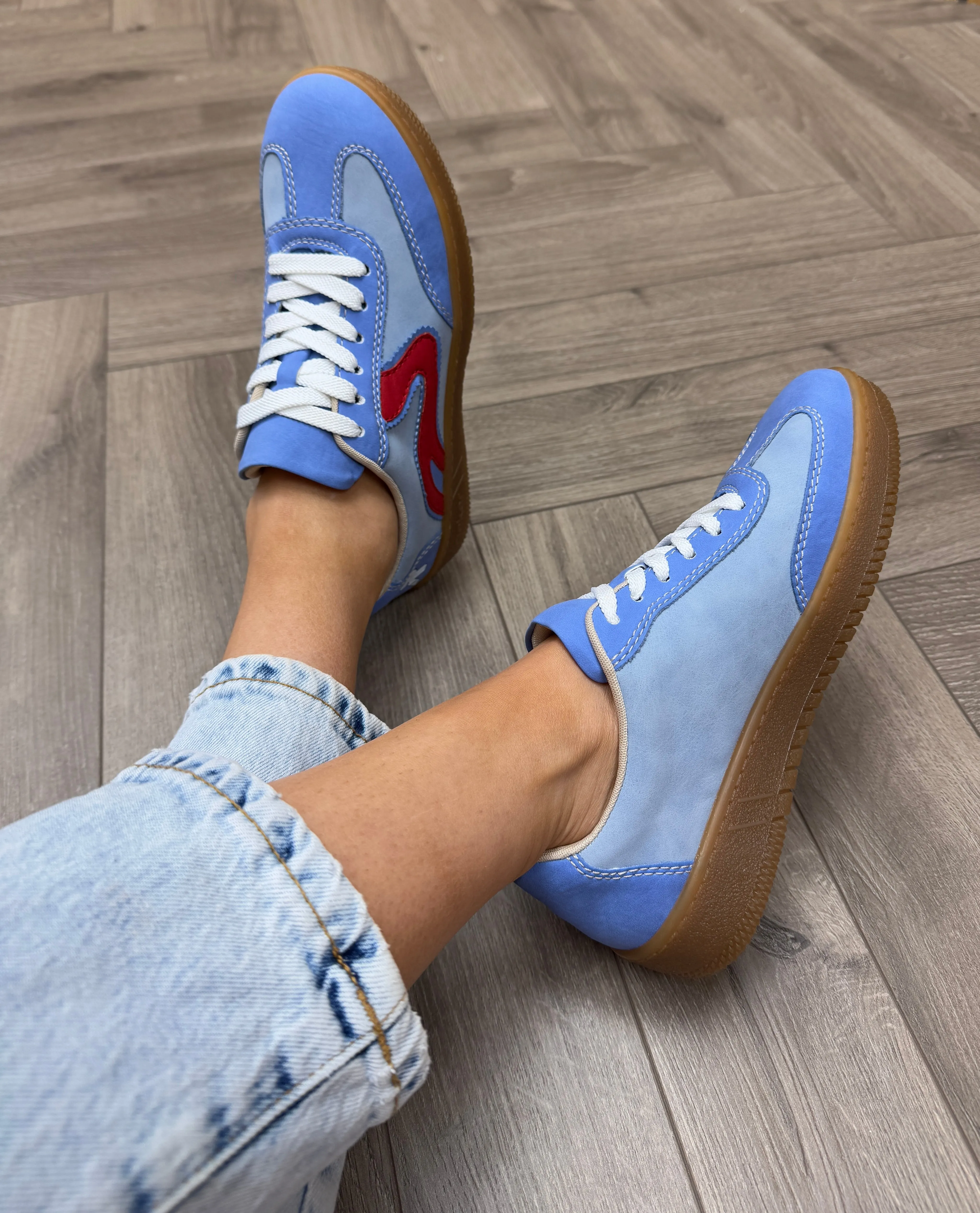 Rieker (SS25) Gum Sole Trainer with Side Detail M5512-10 - Blue (R13)
