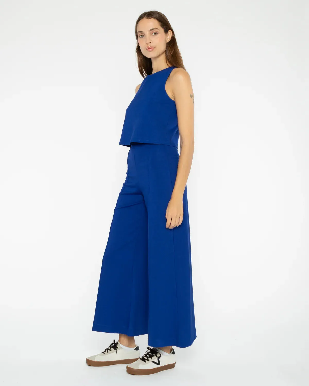 Ripley Rader Cobalt Ponte Knit Wide Leg Pant: Cropped